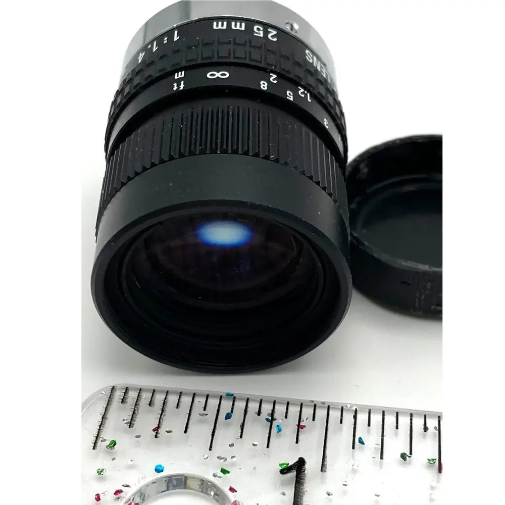 Cosmicar Pentax C22525 25mm f/1.4 TV Lens C-Mount w/ Box Caps Japan